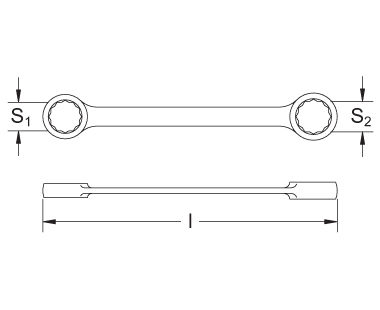 Box End, Double, Straight Type, 12-Point